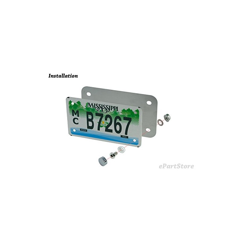 Stainless Steel Backing Reinforce Plate for Motorcycle License Plate, Chrome