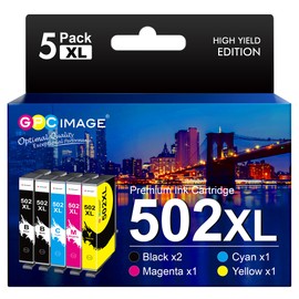 GPC IMAGE 502XL Multipack Compatible with Epson 502 502XL 502 XL for Epson Workforce WF-2860 WF-2865 WF-2880 WF-2885 XP-5100 XP-5105 XP-5115 XP-5150 XP-5155 WF-2860DWF WF-2865DWF WF-2880 DWF (Pack of