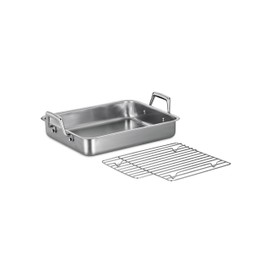 Tramontina Rectangular Roasting Pan with Basting Grill Stainless Steel 13.5-Inch, 80203/003DS