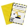 AK Giftshop Digger Construction Party Invites & Coloured Envelopes Birthday