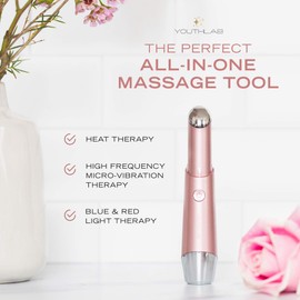 YOUTH LAB Eye & Face Massager Tool/Wand/Pen, Heated/Warm, Vibration, Anti Aging, Firm/Tone, Eye Fatigue, Puffy Eyes/Dark Circles/Eye Bags, Smooth Lip Wrinkles, Enhance Product Absorption, Acupressure