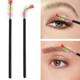 50Pcs Disposable Mascara Wands Spoolie Brush Crystal Eyebrow Brushes Mascara Brush Eyelash Extension Applicator Makeup Kits(Black)