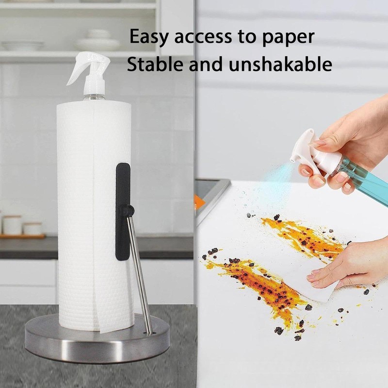 2 in 1 Stainless Steel Paper Towel Holder with Refillable