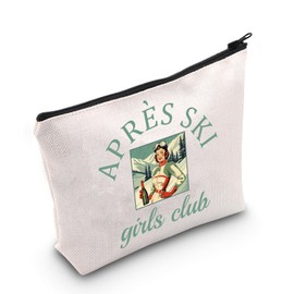 Winter Sports Lover Gift Vintage Ski Girls Weekend Skiing Zipper Pouch Makeup Bag (Apres Ski EU)