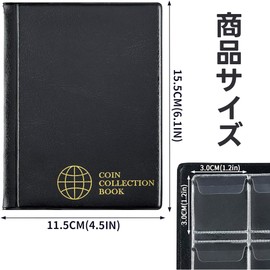 Coin Album Coin File Large Capacity 120 Pcs Pocket Size 3x3cm Coin Holder Coin Collecting Coins Coin Coin Coin Case Coin Collection File Storage Holder Black