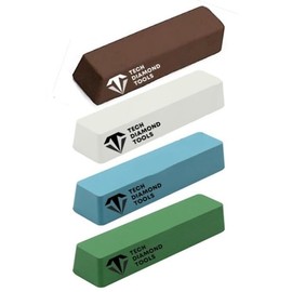 TechDiamondTools Polishing Kit of 4 Aluminum Oxide Compounds TechDiamondTools Polishing Set of 4 Bricks for Processing, Polishing, Cutting, Removing Scratches on Metals, Stainless Steel, Plastic