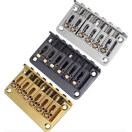 78MM Guitar Fixed Hardtail Bridge with Roller Saddles Fit Stratocaster Strat (Black)