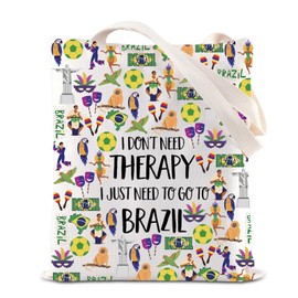 KUIYAI Brazil Vacation Tote Bag Brazil Trip Gift Brazil Souvenir Gift Brazil Traveling Culture Gift Brazil Country Gift For Tourist (BrazilToteBS)