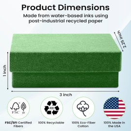 Novel Box 20 Pack Green Jewelry Gift Box 3x2.25x1in with Cotton Filled | Cardboard Jewelry Box | Gift Boxes with Lids Made in USA | Boxes for Bracelet Necklace Ring Earrings