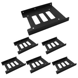 HARSKIYER SSD HDD Holder, Sturdy Mounting Bracket for 2.5 to 3.5 Hard Drive Adapter (6 Pack, Black)
