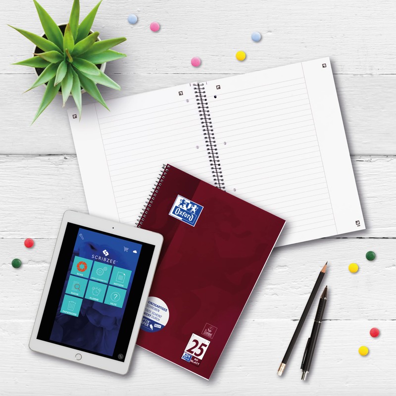 Oxford School Optic Paper 90 g/m² 100050355 College Notepad/A4 +/Lined/Margin,