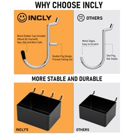 INCLY 278PCS Pegboard Accessories Organizer Kit, Peg Board Hooks Assortment with Bins for Organizing Various Tools, Fit 1/8 or 1/4 inch Pegboard for Hanging Storage, Garage Wall Attachments
