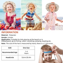 JUPSK Kid's Bucket Hat, Children Sun Hat Beach Hat Foldable Hat Adjustable Sun Protection Hat Outdoor Play Hat School Hat Portable Wide Brim Hat with Dinosaur Patterns White