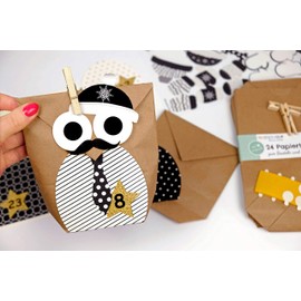 Papierdrachen DIY Advent Calendar – Christmas Owls Red with Additional Decoration – Owls Christmas – Fill Yourself