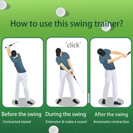 Retractable Golf Swing Training Aid,Golf Grip Trainer for Beginners Indoor Outdoor Use Portable Golf Swing Practice Equipment