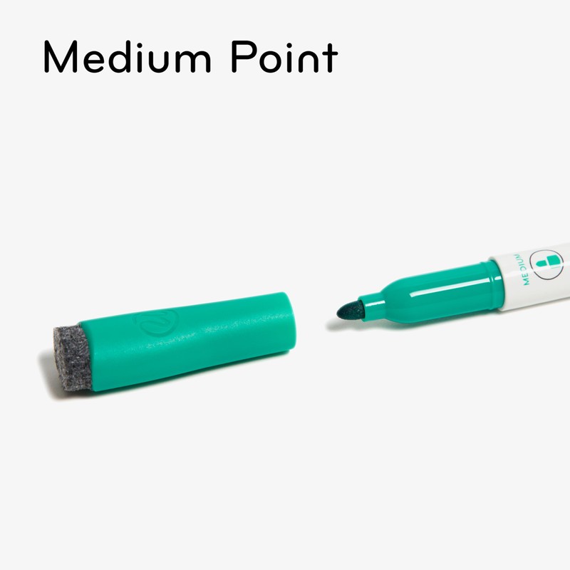 U Brands Fine Tip Dry Erase Markers with Eraser, Whiteboard