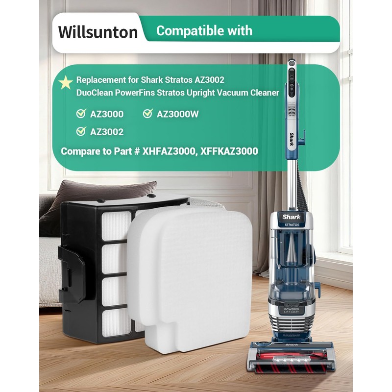 AZ3002 Filters for Shark Stratos DuoClean PowerFins Stratos Upright Vacuum