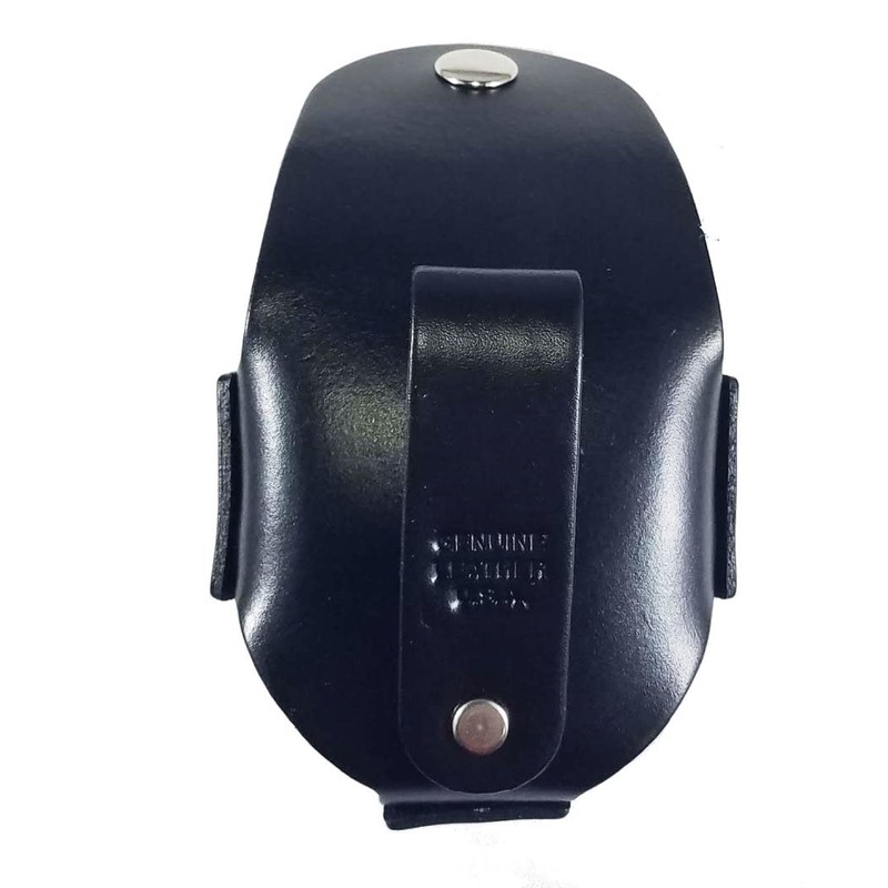 Custom Black Ranger Star Leather Snuff Can Holder with Snap