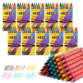 60 Pcs Wax Crayons for Kids, 6 Colour Mini Wax Colouring Crayons for 2,3,4 Years Old Toddler, Chunky Crayons for Boys and Girls Graffiti,Drawing, Arts and Crafts, Party Bag Fillers,10 Boxes