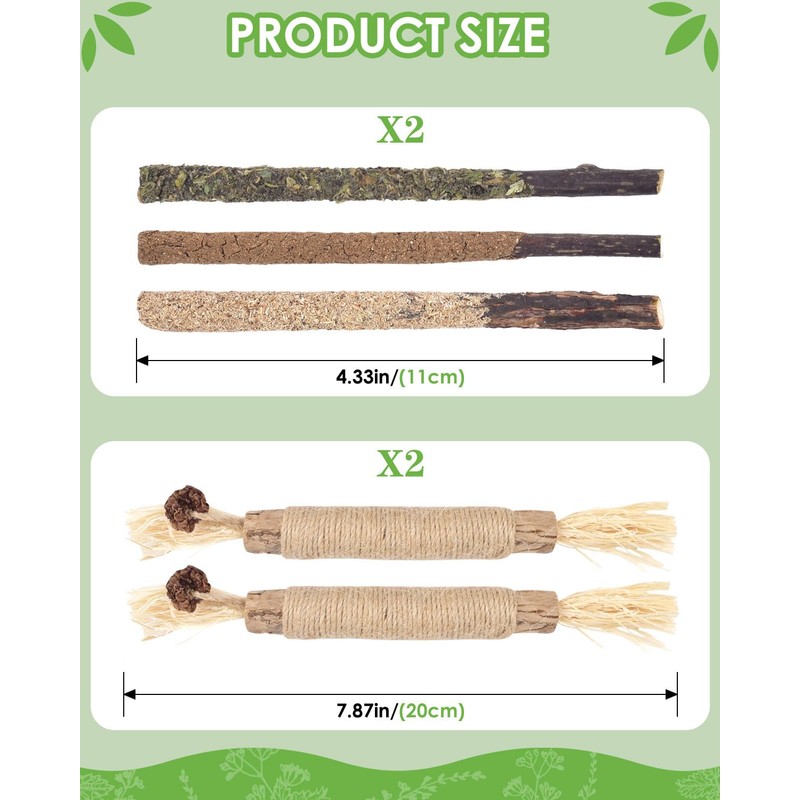 Silvervine Chew Sticks for Cats, 10 Pack Natural Catnip Chew