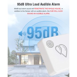 MOCREO SW2 Water Leak Detector Sensor with 95dB Alarm, No Subscription Fee, Home Wireless Flood Monitor for Basement, Laundry, Pipe Leakage, Sink Overflow(MOCREO Hub Required)