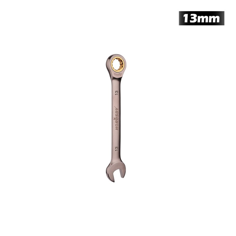 HORUSDY Ratchet Spanner, 13MM Metric Wrench Ratcheting Combination Wrenches 72-Teeth,