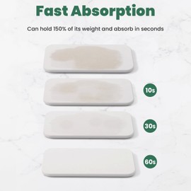 WALL QMER 3PCS Water Absorbing Stone Tray for Sink, Diatomaceous Earth Stone Drying Tray, Fast Drying Stone Soap Tray & Toothbrush Holders for Bathroom Counter, 1  Stone Tray, 2  Stone Coasters