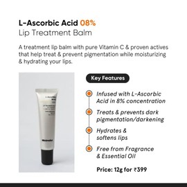 Minimalist Bálsamo Labial Hidratante Y Suavizante Para Labios Oscuros 8% De Ácido L-Ascórbico Con Vitamina E Radianskin Y Glicerina Para Mujeres Y Hom