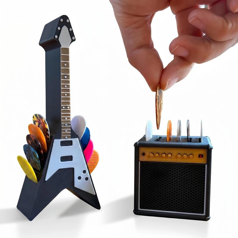HETOETF Guitar Picks Holder Box, Pick Display Holder, Amp Speaker