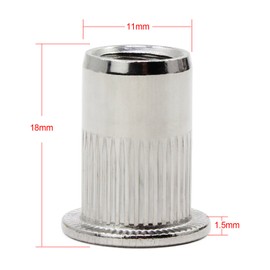 HSEAMALL 50PCS M8 Stainless Steel Rivet Nut Flat Head Threaded Insert Rivet Nutsert Cap Instalaltion Tool