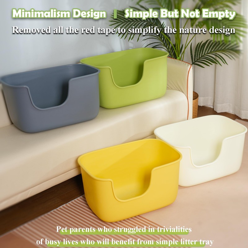 Vealind Large High Sided Cat Litter Box Extra Deep Litter