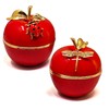 Feng Shui Pair of Harmony Red Apples Statue Love and