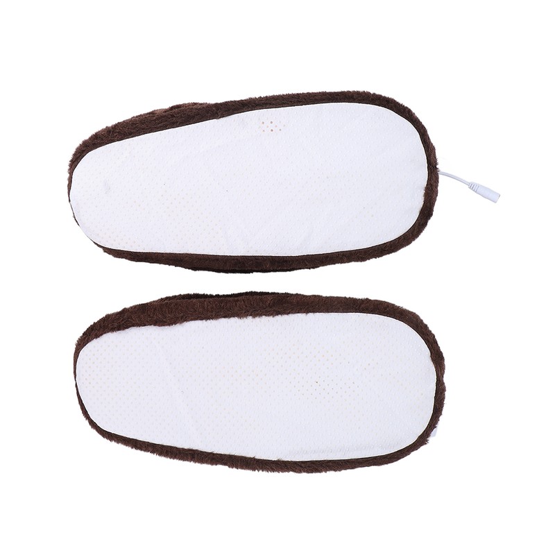 Electric Heated Slippers Temperature Adjustable Winter Soft Plush Heating Shoes