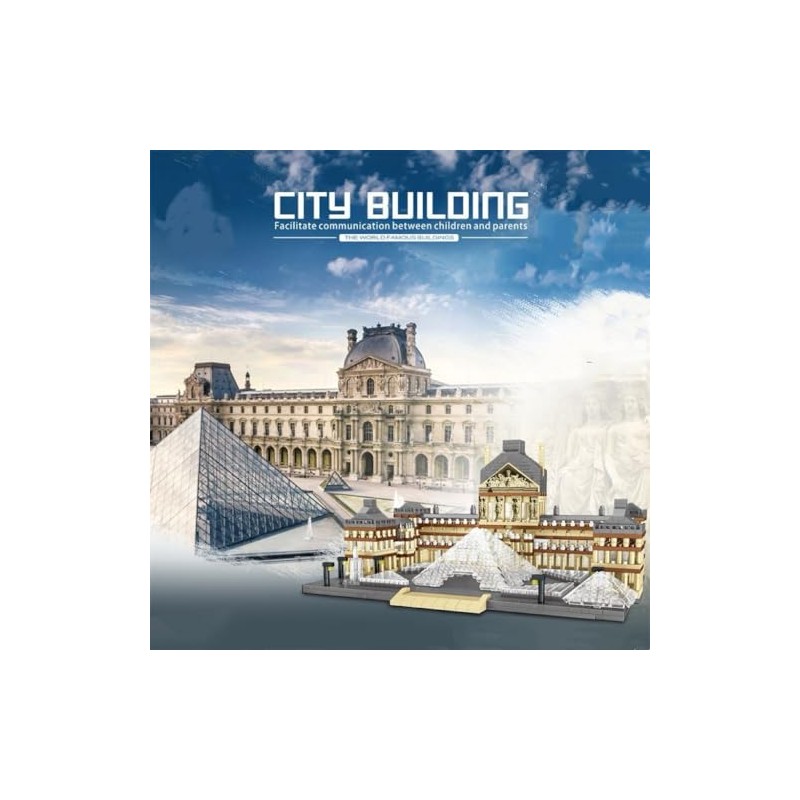 Architecture Louvre Micro Building Blocks Set（3377pcs） World Famous Landmarks Architecture