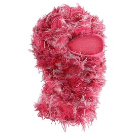 Ezovino Distressed Balaclava Ski Mask, Knitted Full Face Mask for Men/Women Pink
