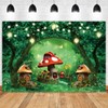 Renaiss 7x5ft Forest Mushroom House Backdrop Enchanted Forest Fairy Tale
