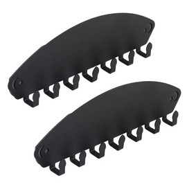Lunhoo - Soporte magnético para llaves de pared, 7 ganchos, soporte de pared para llavero, colgador para refrigerador, gabinete de metal, parrillas, lavaplatos (negro mate)