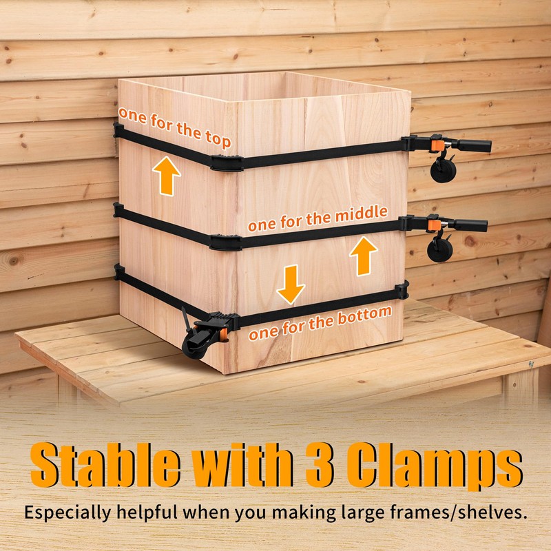 Feekoon 3 Packs 13 FT Belt Band Strap Clamps for