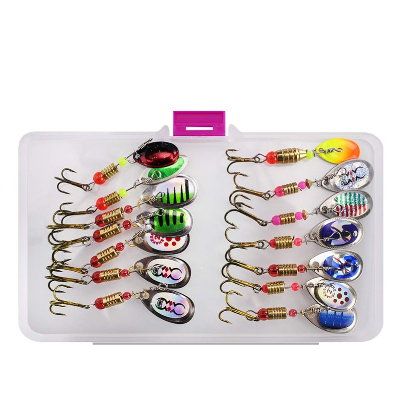 JasCherry Metal Fishing Lures Spinner Baits Fish Treble Hooks Tackle