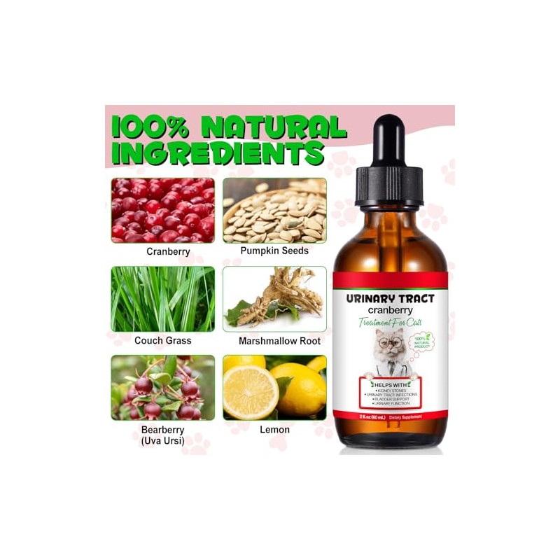 Feline Urinary Tract Health, Cat UTI Remedy, Natural Herbal Supplement