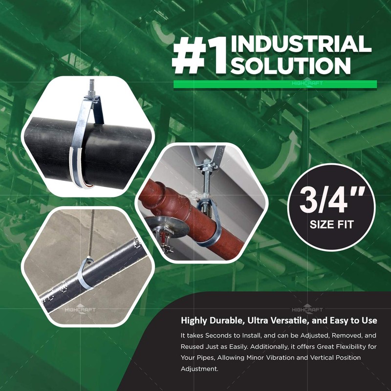 Highcraft ITSO-FQ34-10 Swivel Loop Pipe Hanger, Epoxy Coated Steel, 3/4
