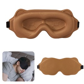 Eye Mask for Sleep, Blindfold, Good Sleep, Blackout, Breathable, Lightweight, No Pressure, Adjustable Size, Unisex, 3D Dimensional, Blackout Design for Meditation, Nap or Travel (Dark Brown)