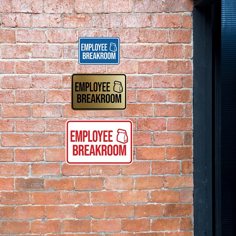 Classic Framed Employee Breakroom Sign (Blue) - Large