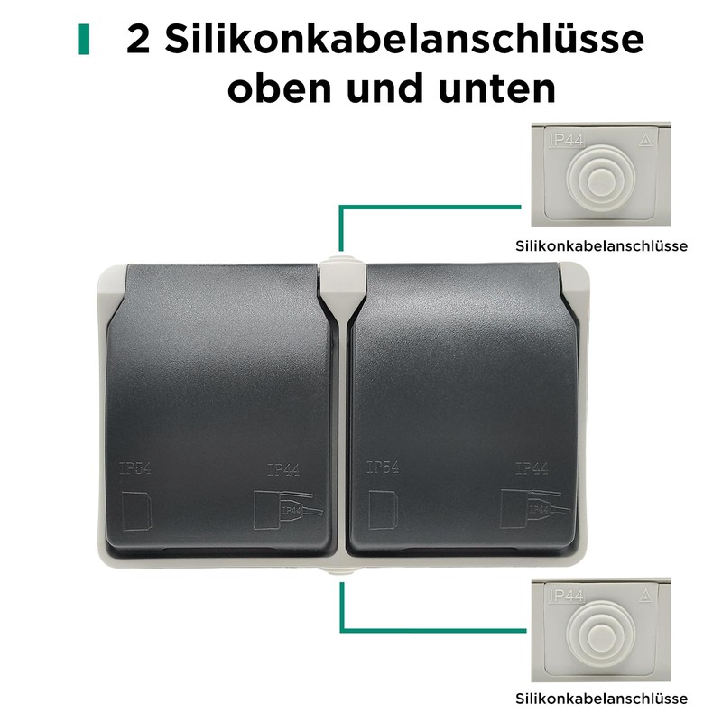 G-Homa Outdoor Socket Surface-Mounted Socket, Wall Mounting, 2-Way Surface-Mounted Wet