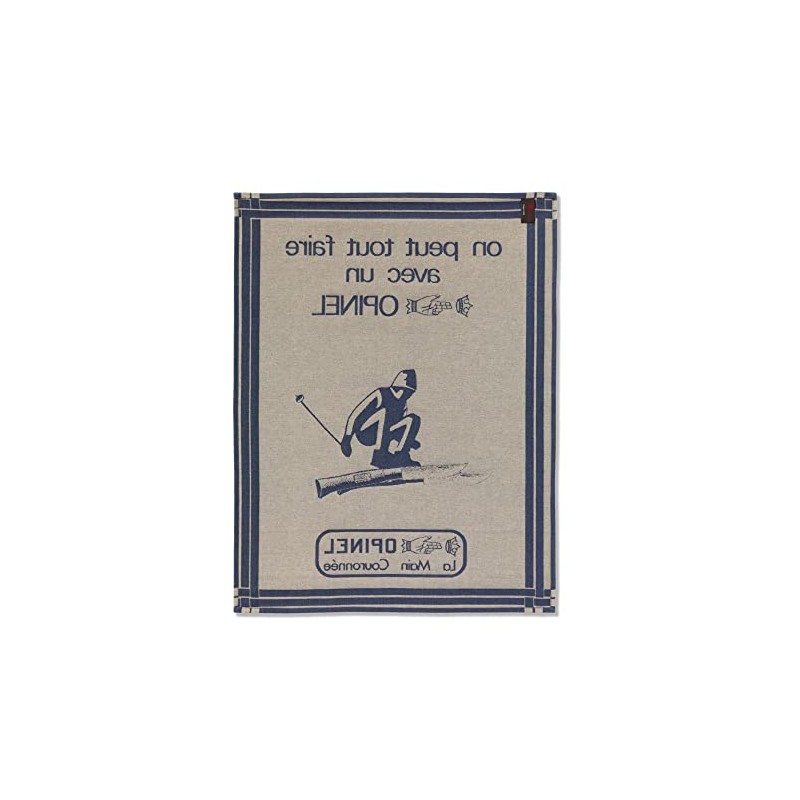 Opinel Unisex - Adult Kitchen Towel Jacquard Blue 50x70cm