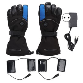 2 PCS Heated Gloves 3 Gears Adjustment Rechargeable Electric Gloves Touchscreen Cold Proof Thermal Gloves for Skiing Cycling 100‑240V Black XL EU Plug