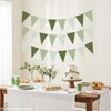 3Pcs Sage Green Gingham Pennant Banner Pre-Strung Triangle Flag Garland