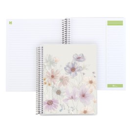 Erin Condren 7" X 9" Spiral Bound Productivity Coiled Notebook - Wildflowers, 160 Lined Pages For Note Taking & Writing Notebook, 80 Lb, Thick Paper, Stickers Included