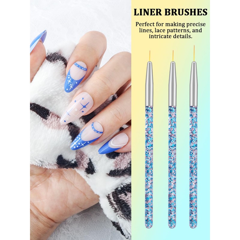 YOOVR 33PCS Nail Art Brushes Set, Nail Tech Supplies Accessories