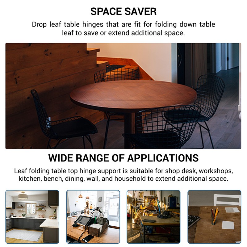 Rok Hardware Drop Leaf Table Hinge and Leaf Support, Flap-Top